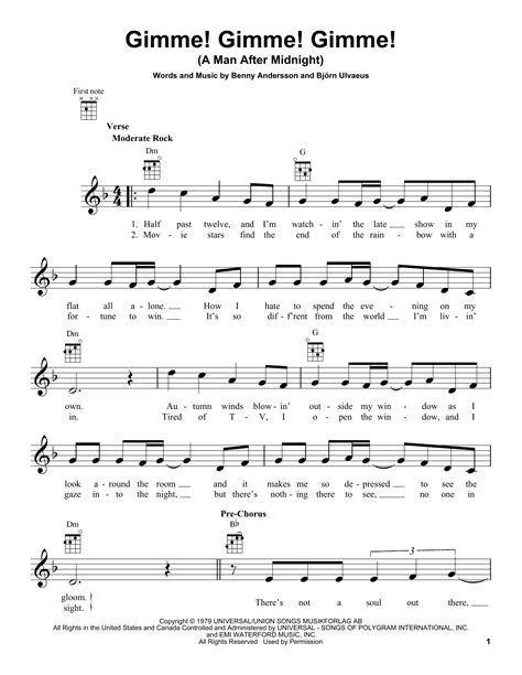 Gimme! Gimme! Gimme! (A Man After Midnight) | Sheet Music Direct