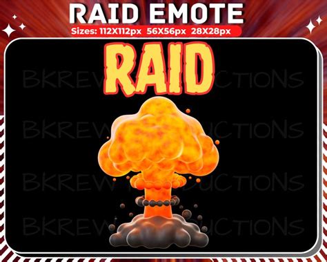 a poster with the words raid and an image of a nuclear explosion in red ...