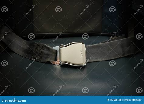 Seat Belt on Seat Shot in Airplane Stock Photo - Image of belt, lift ...