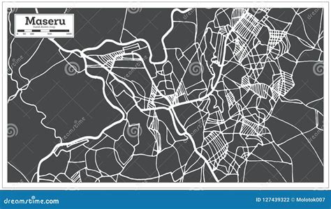 Maseru Lesotho City Map In Retro Style In Golden Color. Outline Map ...