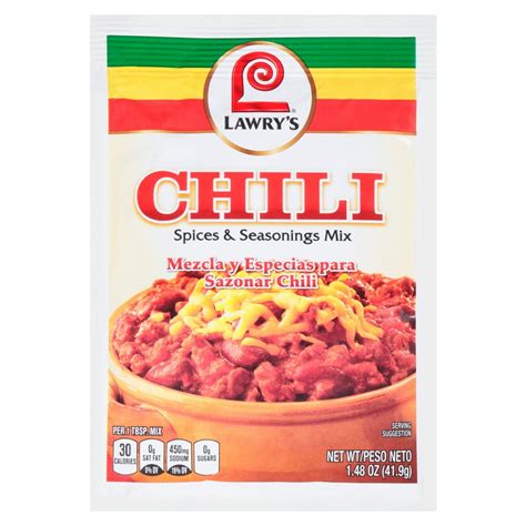 Lawry's Chili Spices & Seasonings Mix, 1.48 oz - Walmart.com - Walmart.com