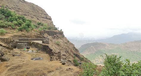 Raigad Fort Entrance Aerial View Stock Photo - Image of view, soil ...