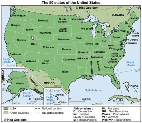 50 States Map Printable