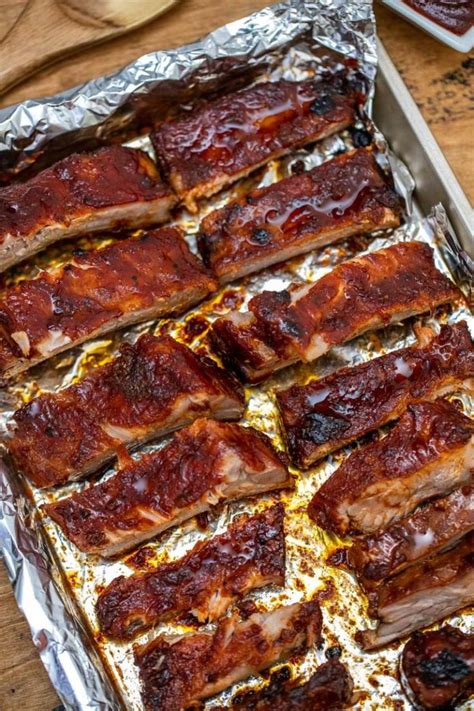 Tender Oven Baked BBQ Ribs That Fall Off the Bone | Recipe | Oven pork ...