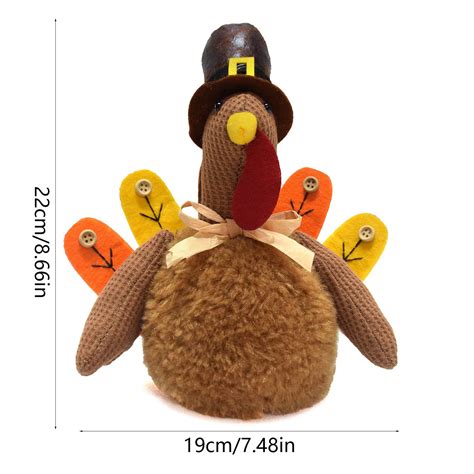 Bjutir Thanksgiving Decorations Cute Turkey Ornaments Handmade Gobbler ...