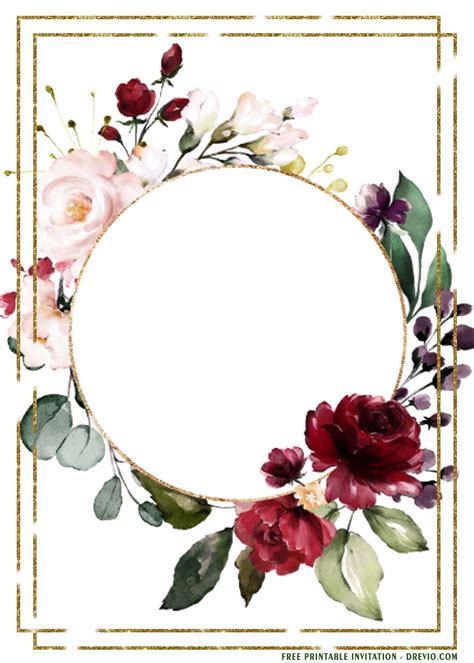 (FREE Printable) – Floral Frame Invitation Templates – for Any ...