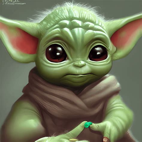 CUTEST and ADORABLE BABY YODA REALISTIC BABY YODA CARTOON CHARACTER ...