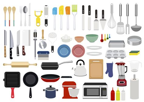 Collection of cooking utensils illustration - Download Free Vectors ...