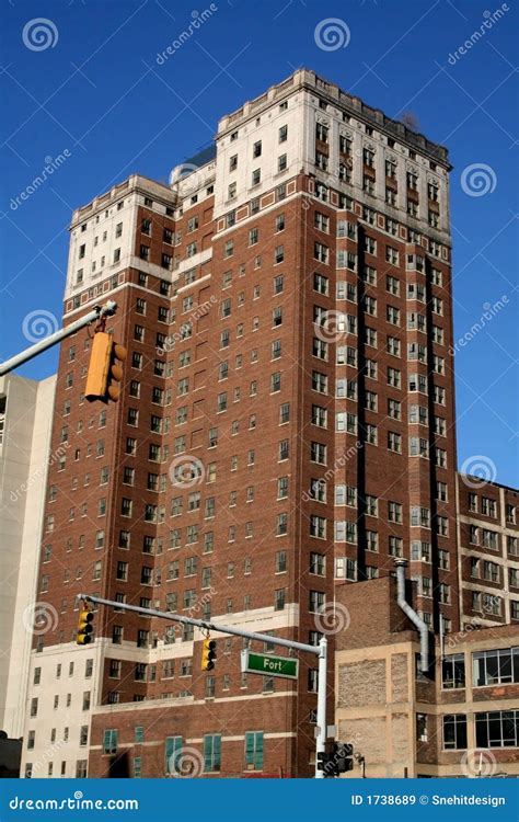 Historic Buildings in Detroit Downtown Stock Image - Image of capital ...