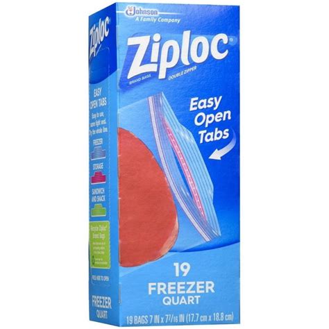 Ziploc Freezer Storage Bags Quart Size 19 ea (Pack of 6) - Walmart.com ...