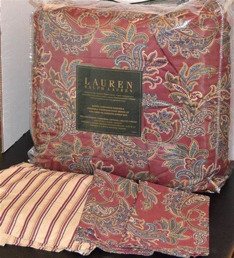 RALPH LAUREN Allan Red Paisley QUEEN COMFORTER SET NEW 1ST QUALITY # ...