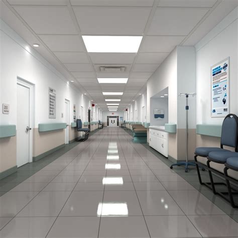 Realistic hospital hallway 3D model - TurboSquid 1248541