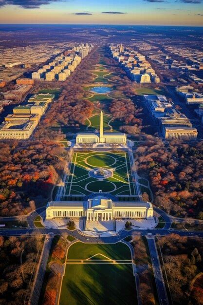 Premium AI Image | Aerial view of the national mall and monuments ...