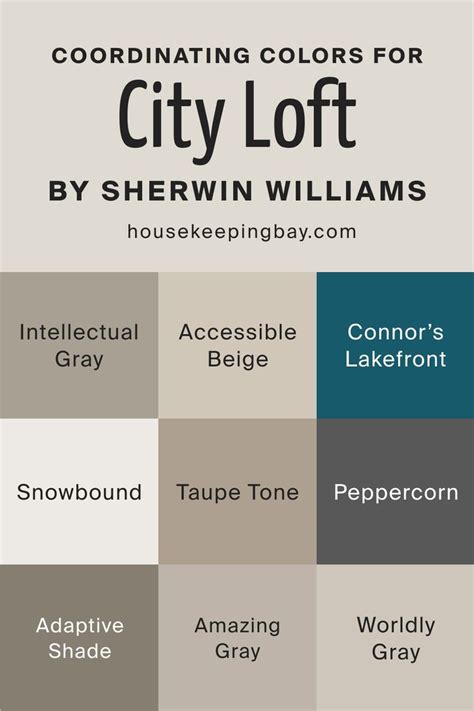 Sherwin-Williams City Loft SW-7631 Coordinating Colors | Интерьер, Дом