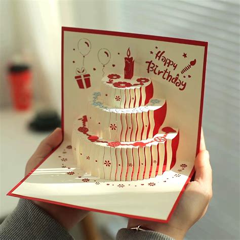 3d birthday Cake pop up card, Hobbies & Toys, Stationery & Craft, Art ...