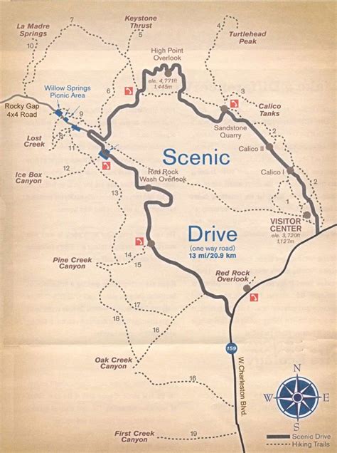 Red Rock Canyon Hiking Trails Map