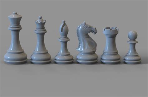 Chess set pieces 3D model 3D printable | CGTrader