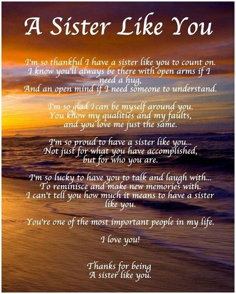 Personalised A Sister Like YOu Poem. | eBay! | Happy birthday sister ...