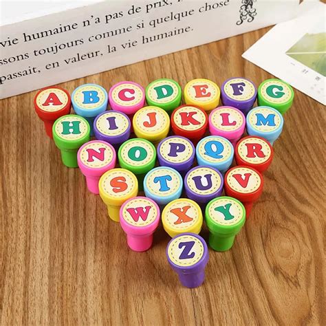 New 26 Pcs DIY Letter Alphabet Stamp Toy Sets Teach Kids Alphabet and ...