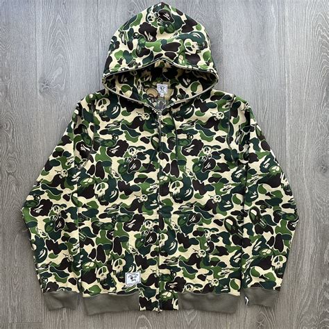 Bape ‘10 Bape x Stussy skull camo full zip | Grailed