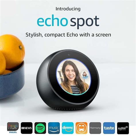 Amazon Echo Spot Smart Home Speaker and Screen with Alexa Bluetooth ...