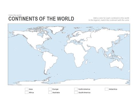 Blank Printable World Map Continents