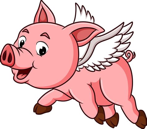 The cool pig is flying with the wings 4944775 Vector Art at Vecteezy