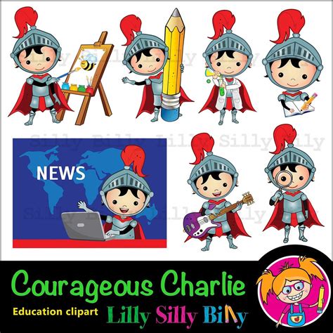 Knight School Clip Art, Courageous Charlie, Clipart to Illustrate ...