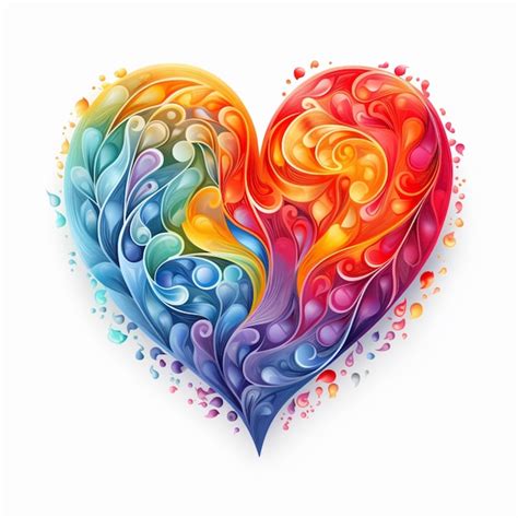 Premium AI Image | There is a heart made of colored paper with swirls ...