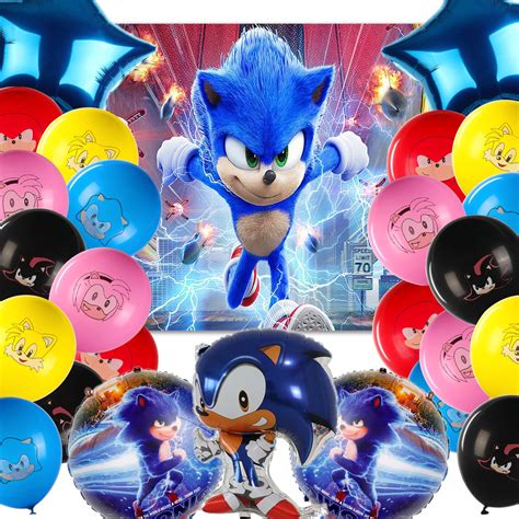 Buy FUNPLUS Sonic Party Supplies,Sonic Birthday Party Decorations ...