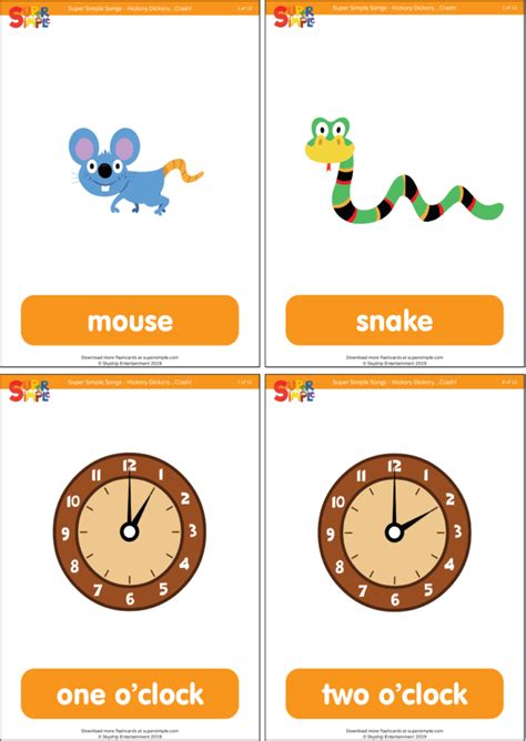 Hickory Dickory…Crash! Flashcards - Super Simple