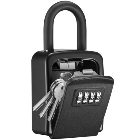 LB279B 1 Pack 4-Digit Combination Key Lock Box, Black – Puroma