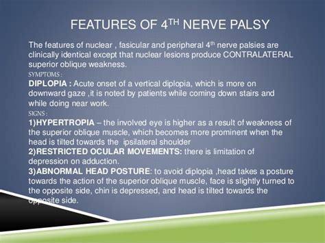 4th nerve palsy