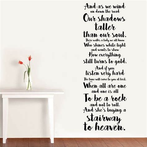 Wall Vinyl Decal Song Lyrics stairway to Heaven - Etsy