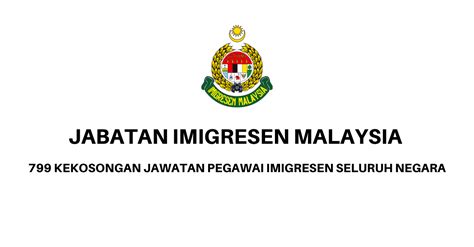 Permohonan Jawatan Kosong Jabatan Imigresen Malaysia • Portal Kerja ...