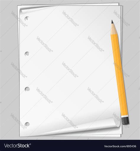 Paper with pencil Royalty Free Vector Image - VectorStock