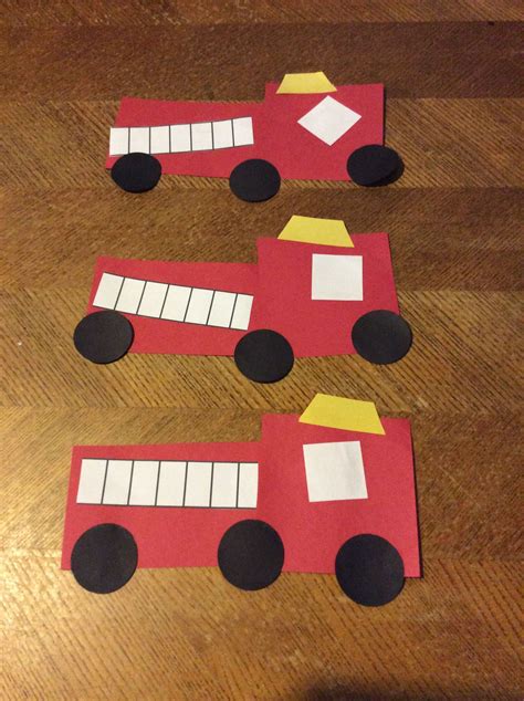 Shapes Fire Truck | Truck crafts, Preschool crafts, Fire safety ...