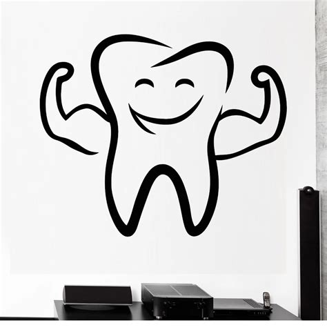 Cartoon Tooth Smile Vinyl Wall Decal Dentist Stomatology Dental Clinic ...