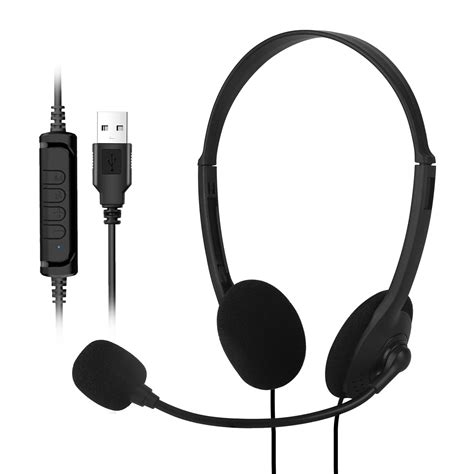 USB Headset with Microphone Noise Cancelling, Stereo Computer ...