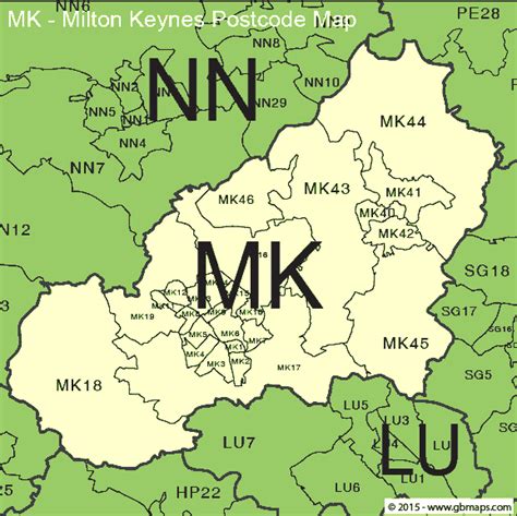 Milton Keynes Postcode Area and District Maps in Editable Format