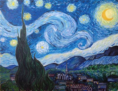 Saatchi Art: Vincent van Gogh - Starry night Painting by Marjan ...