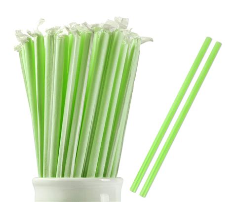 100% Compostable Smoothie Straws 9 Inch Long Wide Drinking Straw Eco ...