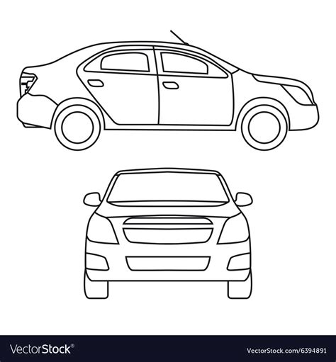 Drawing car side view Royalty Free Vector Image