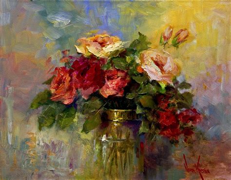 ART & SPIRIT by Artist, NORA KASTEN: "Fresh Roses" Oil Painting by ...