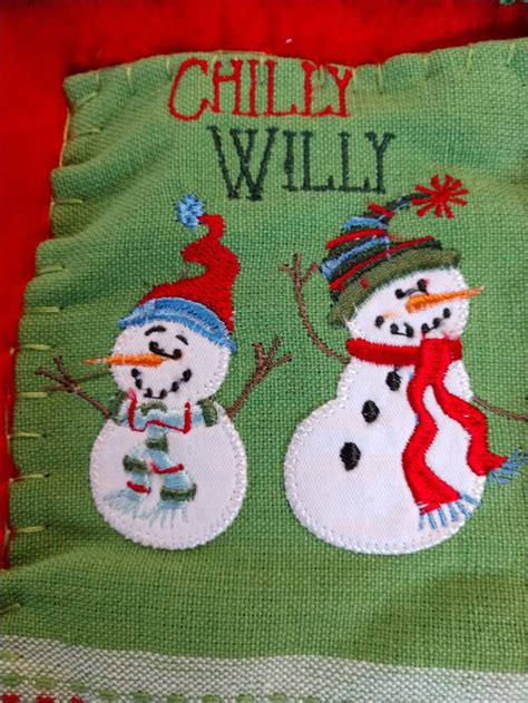 Kids Christmas Stocking CHILLY WILLY Plush RED Fabric With - Etsy