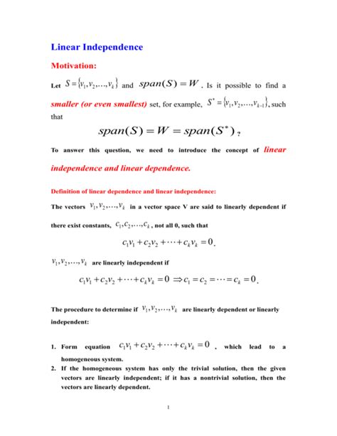 5.5 Linear independence