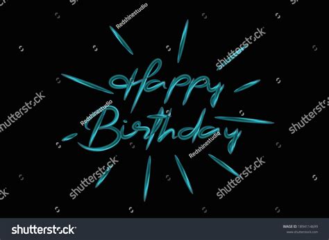 Happy Birthday Text Made Handwriting Vector Stock Vector (Royalty Free ...