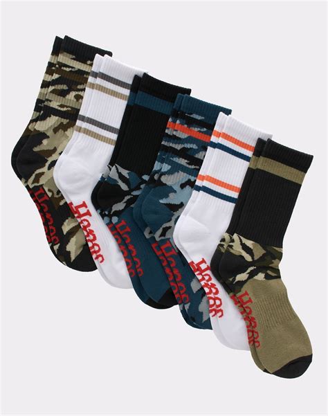 Hanes Originals Men's Crew Socks, Moisture Wicking, 6-Pairs