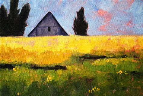 Painting Small Impressions: Country Barn Landscape Oil Painting