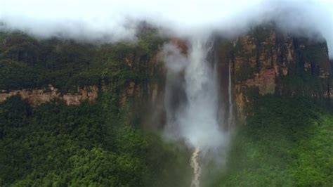 Aerial Tilt View Angel Falls Waterfall Stock Footage Video (100% ...